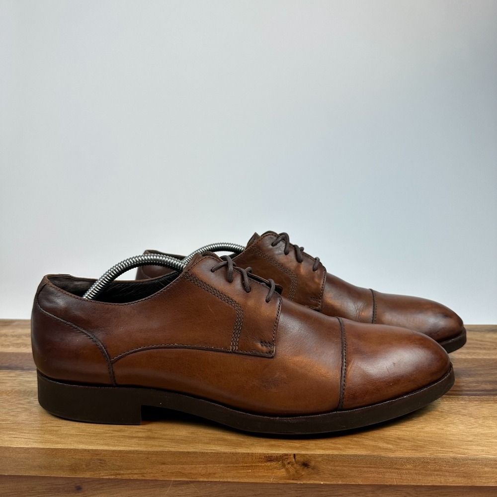 Mens Cole Haan Warren Brown Leather Cap Toe Dress Oxfords Shoes Size 11.5 M GUC
